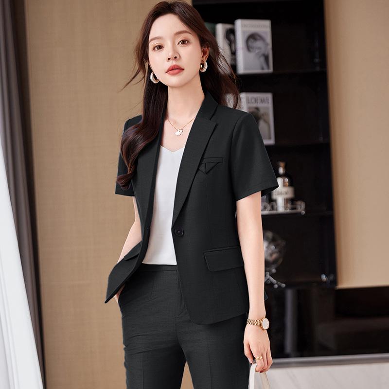 Elegant Women's Slim Fit Business Suit Set for Interviews and Work