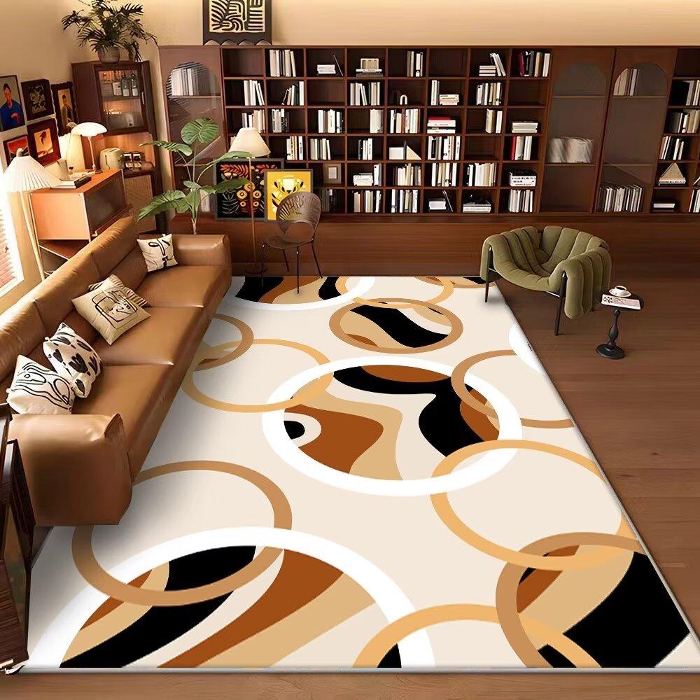 Nordic Abstract Geometrical Carpet for Living Room Decoration Fashion Study Sofa Side Floor Mat Large Area Rugs for Bedroom Soft
