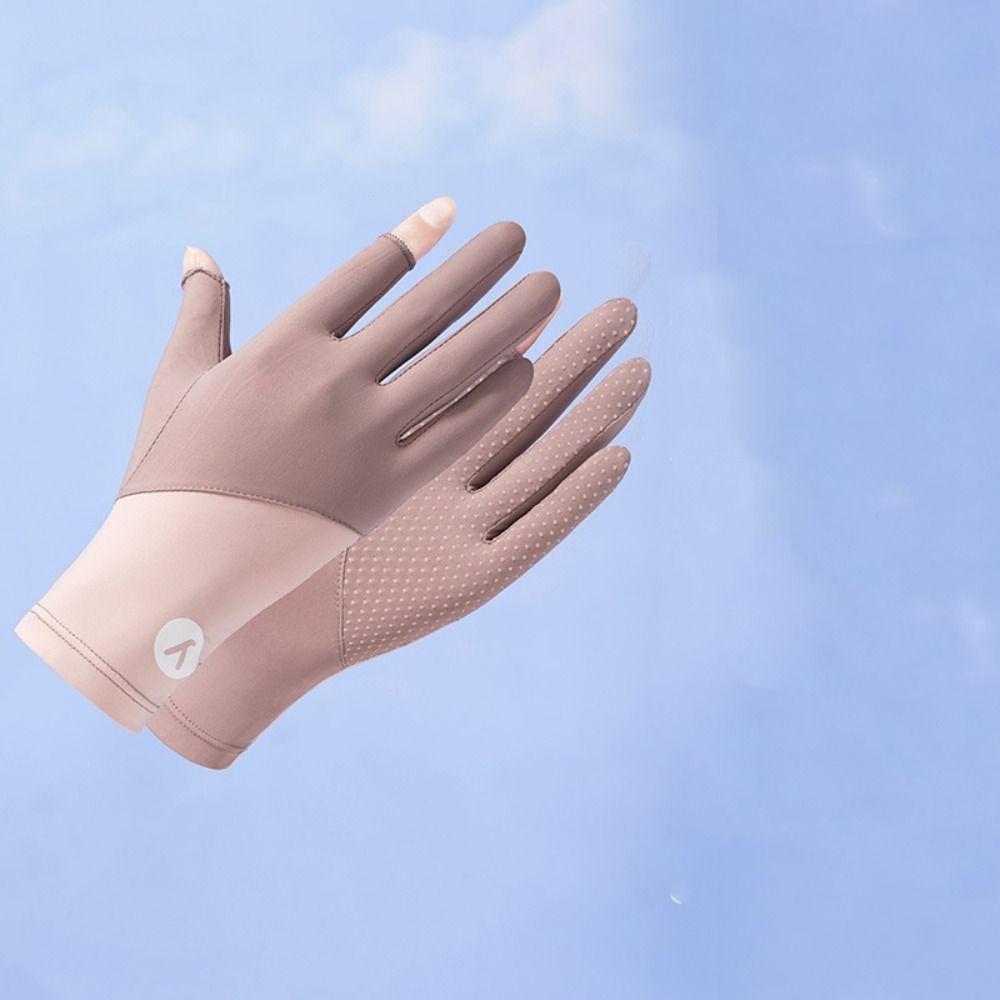Anti-UV Ice Silk Gloves Touch Screen Sunscreen Gloves Fashion Mittens  Summer