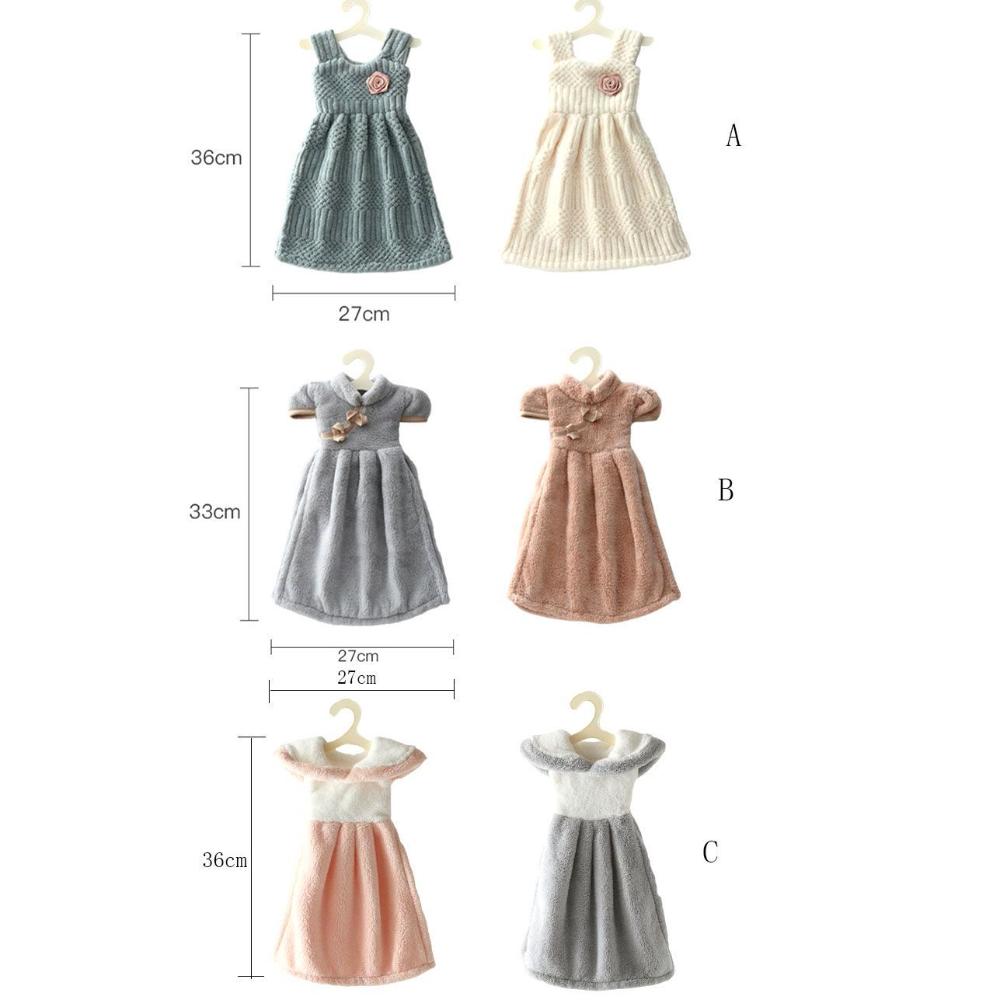 Mini Dress Soft Hanging Cute Microfiber Towel Hand Cloth Handkerchief Household Dishcloth