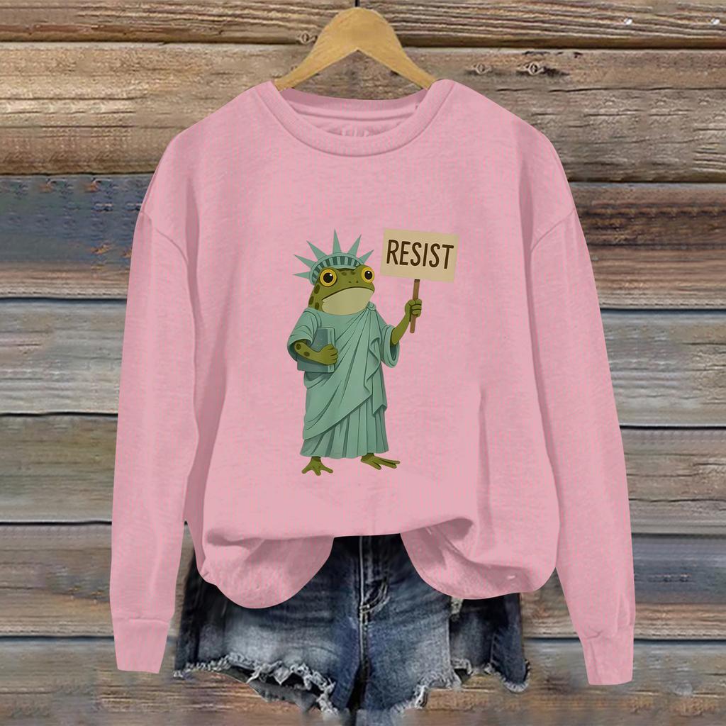 Women's Fashion Daily Versatile Casual Sweatshirts Long Sleeve Round Neck Top Sweatshirts