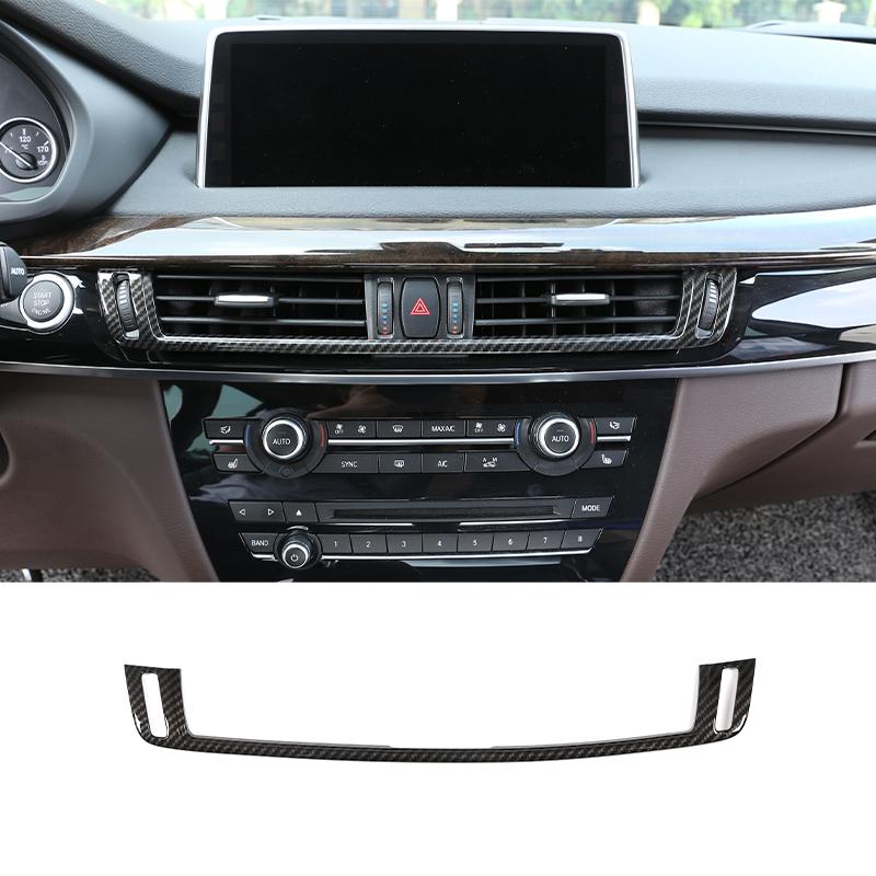 För BMW X5 F15 X6 F16 2014-2018, Ratt, Instrumentpanel, Mittkonsol Växelväljare, Paneldekal, Bilinteriör Kolfiberdekorationsskydd