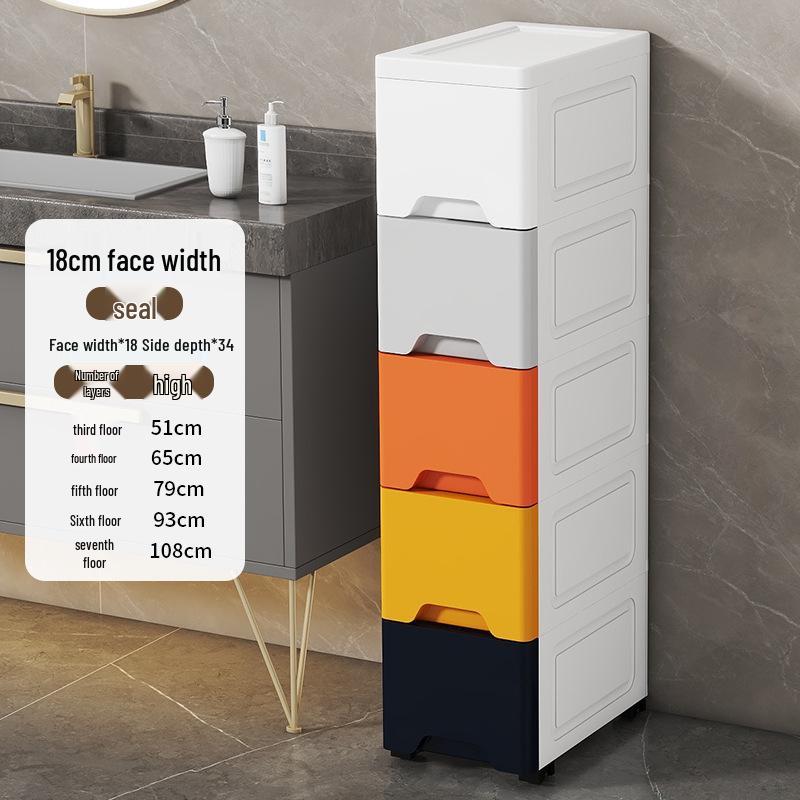 Wide Gap Drawer-Style Cabinet: Kitchen/Bathroom Narrow Storage Shelf Box (15/18/25 Width).