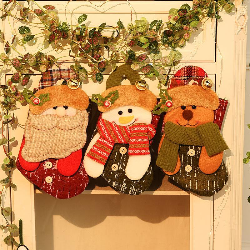 Large Christmas Sock Gift Bag Small Candy Bag Cartoon Gift Bag Christmas Decoration