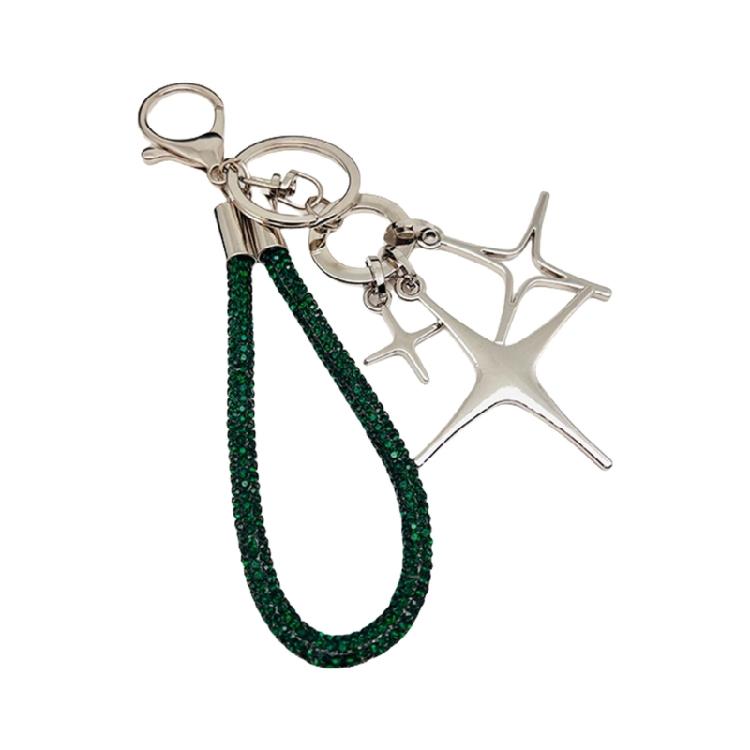 Stylish Star Keychain Decoration With Rhinestones Sturdy Rope Aloy for Elegant Designs In Your Daily Use Items
