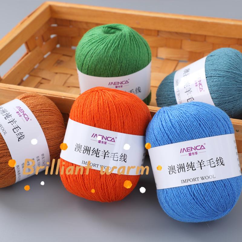 50g/roll 100% Pure Wool Yarn 2-strand Medium Coarse Yarn for Hand Crochet Scarves Sweaters Comfortable Warm Breathable Thread