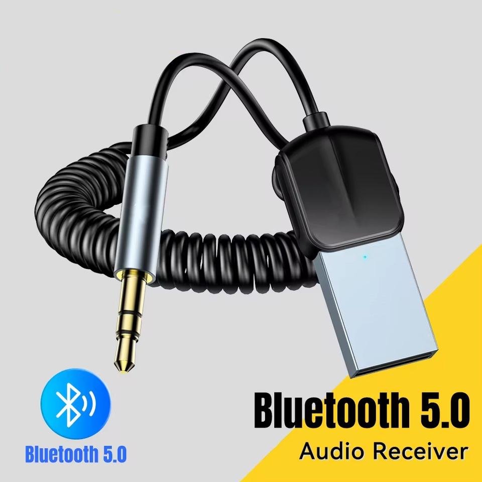 

USB Bluetooth, допоміжний адаптер, USB-роз’єм, аудіобездротовий набір гарнітури 3,5 мм для автомобільного стереоприймача USB-передавач чорний