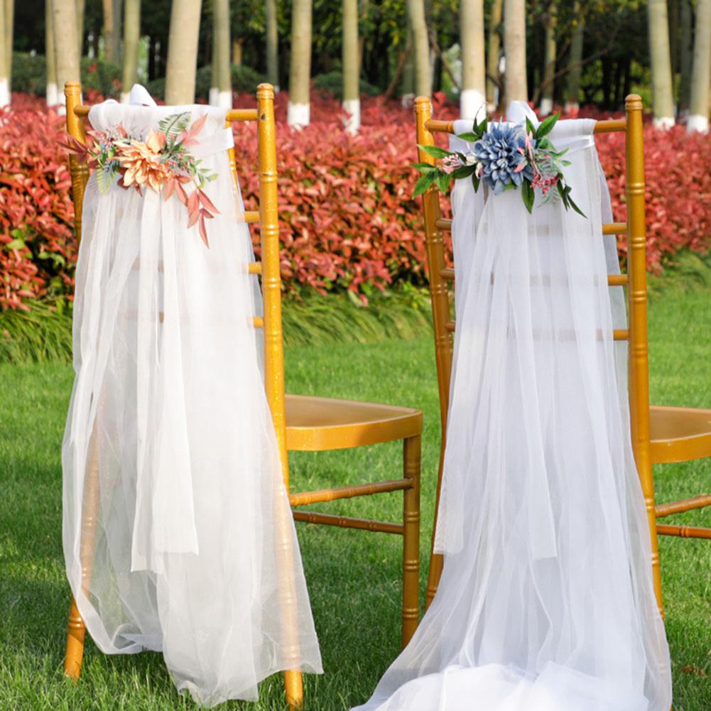 Wedding Chair Flower Decoration Artificial Flower Arrangement For Wedding Party Chair Back Banquet Chair Decoration