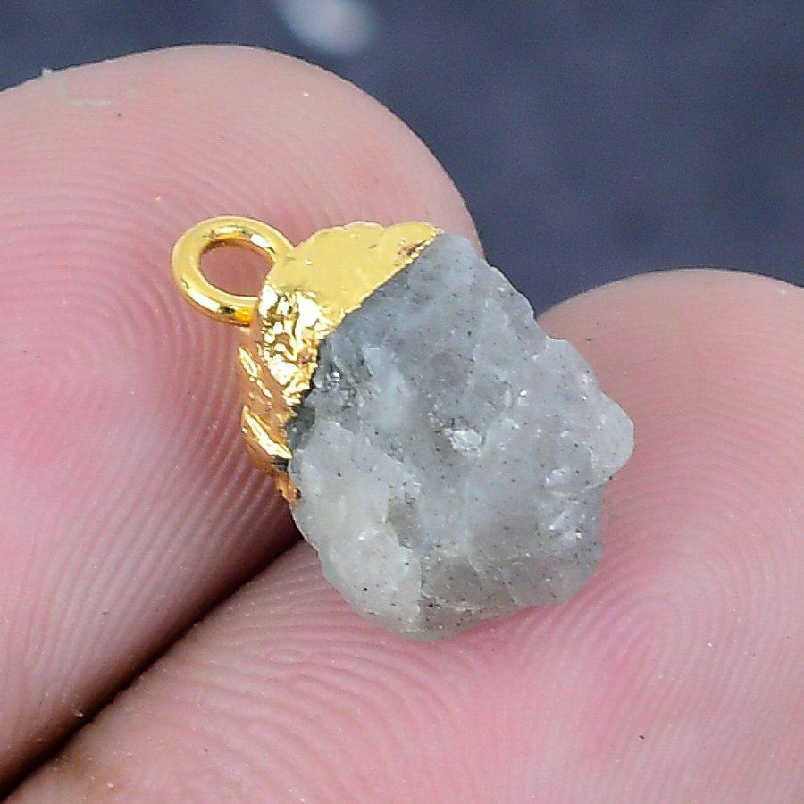 Botswana Agate Rough Gemstone 925 Sterling Silver Jewelry Pendant 0.59"