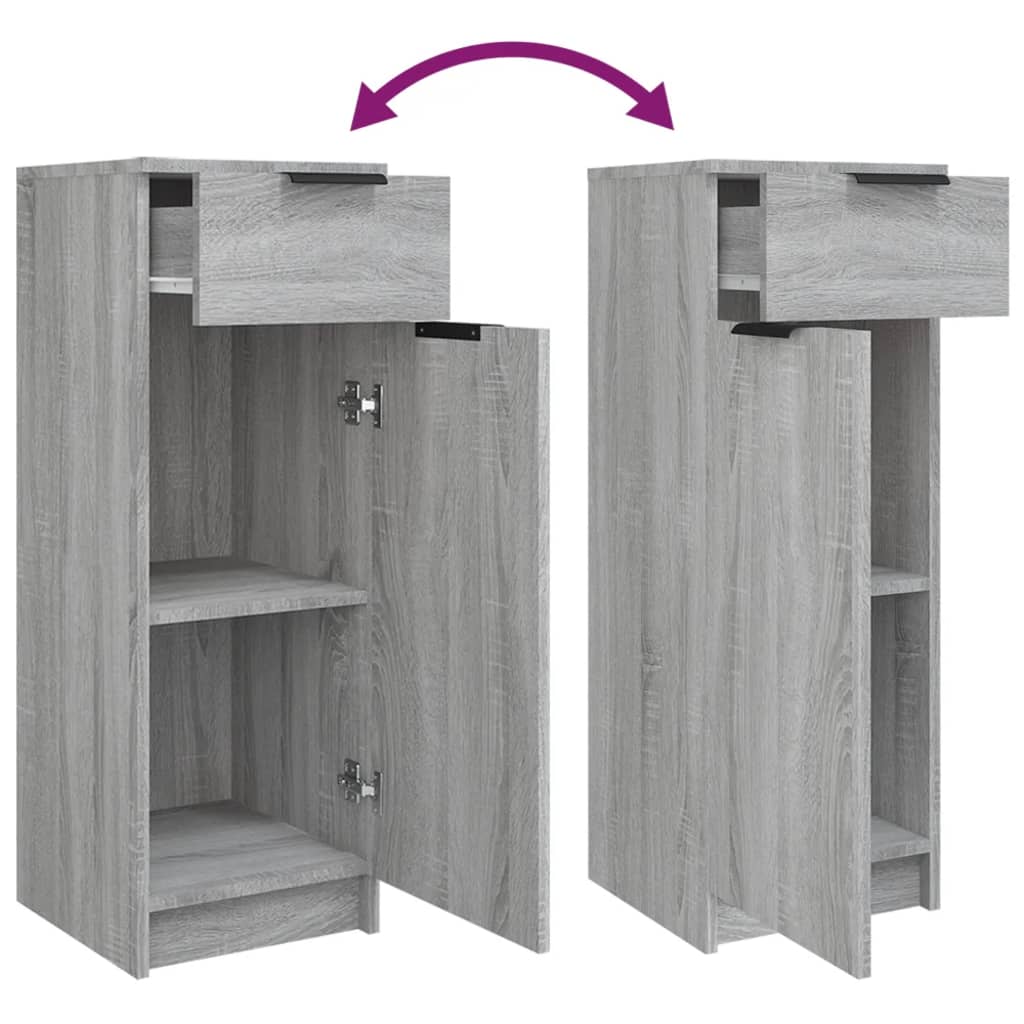 3 Piece Bathroom Furniture Set Grey Sonoma Particleboard