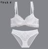 DKGEA Women Sexy Bra Set Plus Size Brassiere Transparent Underwear Lace