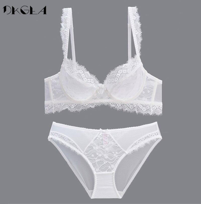 DKGEA Women Sexy Bra Set Plus Size Brassiere Transparent Underwear Lace