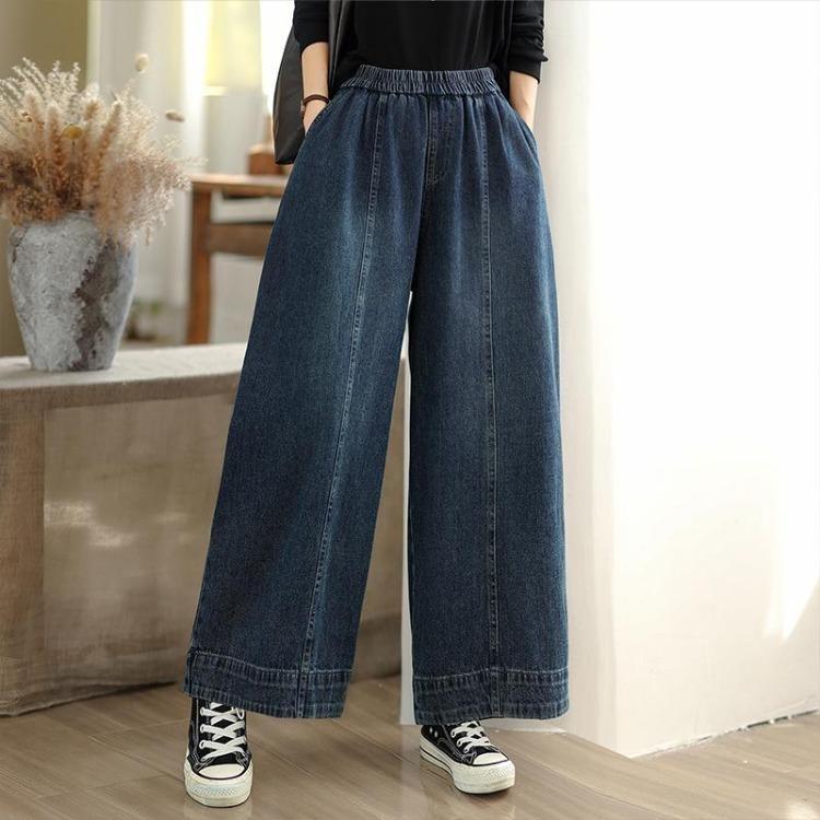 New Women Autumn Denim Jeans Big Size Casual Loose Trousers Long Pants Plus Size