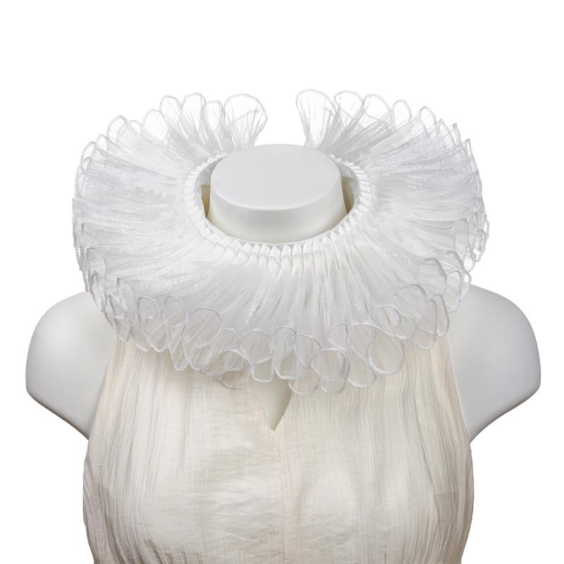Perfect Match White Scarf Neck Ruffle Fake Collar Opera Performance Retro Decoration Collar Medieval Costume Accessories Po Props