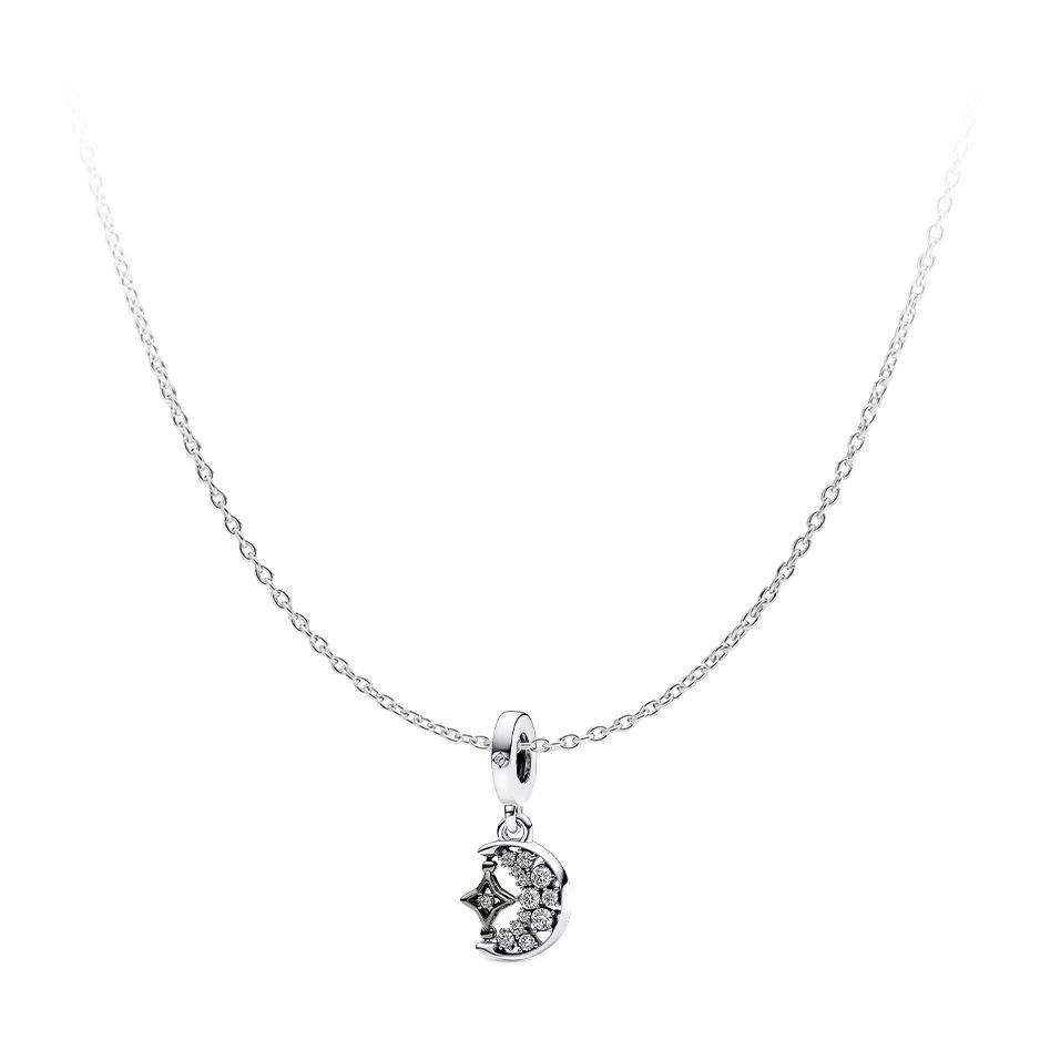 Pandora Carrying A Star Fashion Versatile Light Luxury High-End 925 Silver Cubic Zirconia Necklace Women necklace ZT26012833A Box