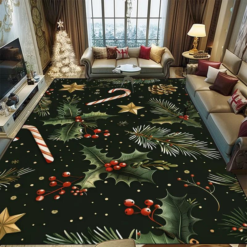 Weihnachtsteppich im amerikanischen Stil für Wohnzimmerdekoration Sofa Couchtisch Bereichsteppiche für Schlafzimmer Großer Bereich Bodenmatte Waschbar