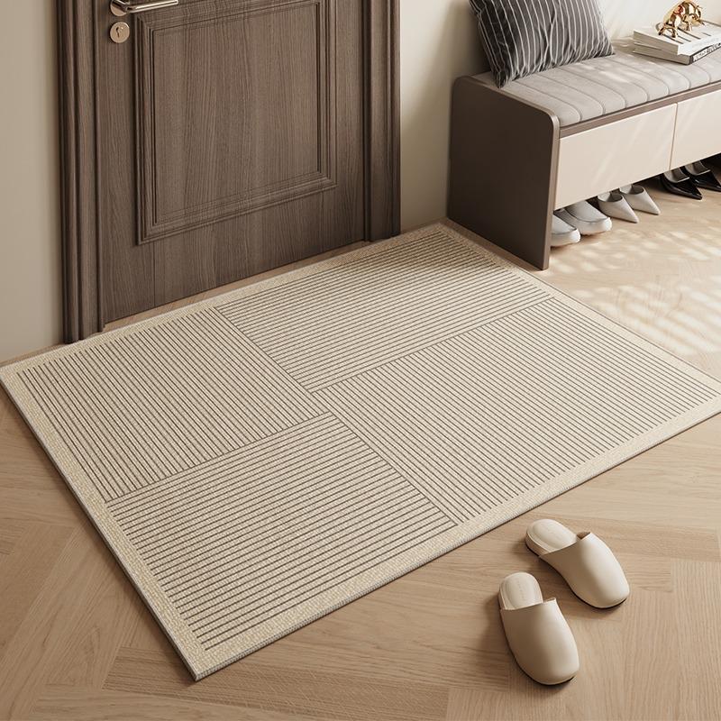 Home Entrance Mats Porch Scratching Ground Mat Simple Striped Modern Style Carpet High Quality Tpr Bottom Non-slip Durable Rugs