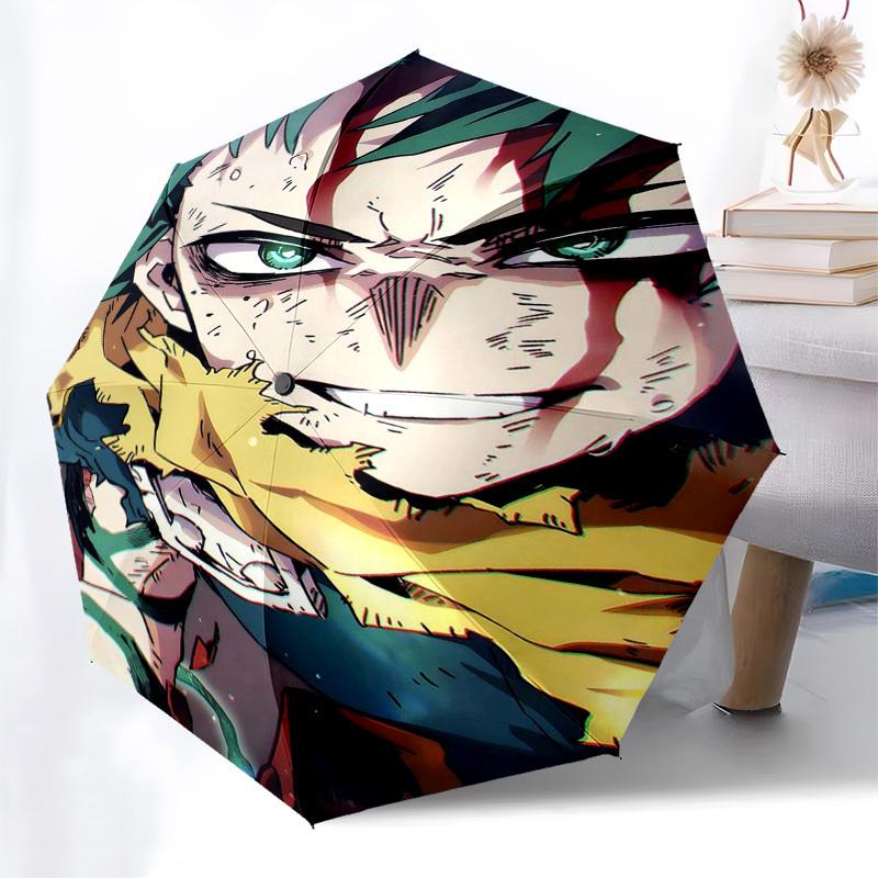 1pc Outdoor Umbrella with My Hero Academia Design - Automatic Opening/Closing, Portable 3-Fold Design, 8-Bone Iron Frame - Perfect Gift for Fans,