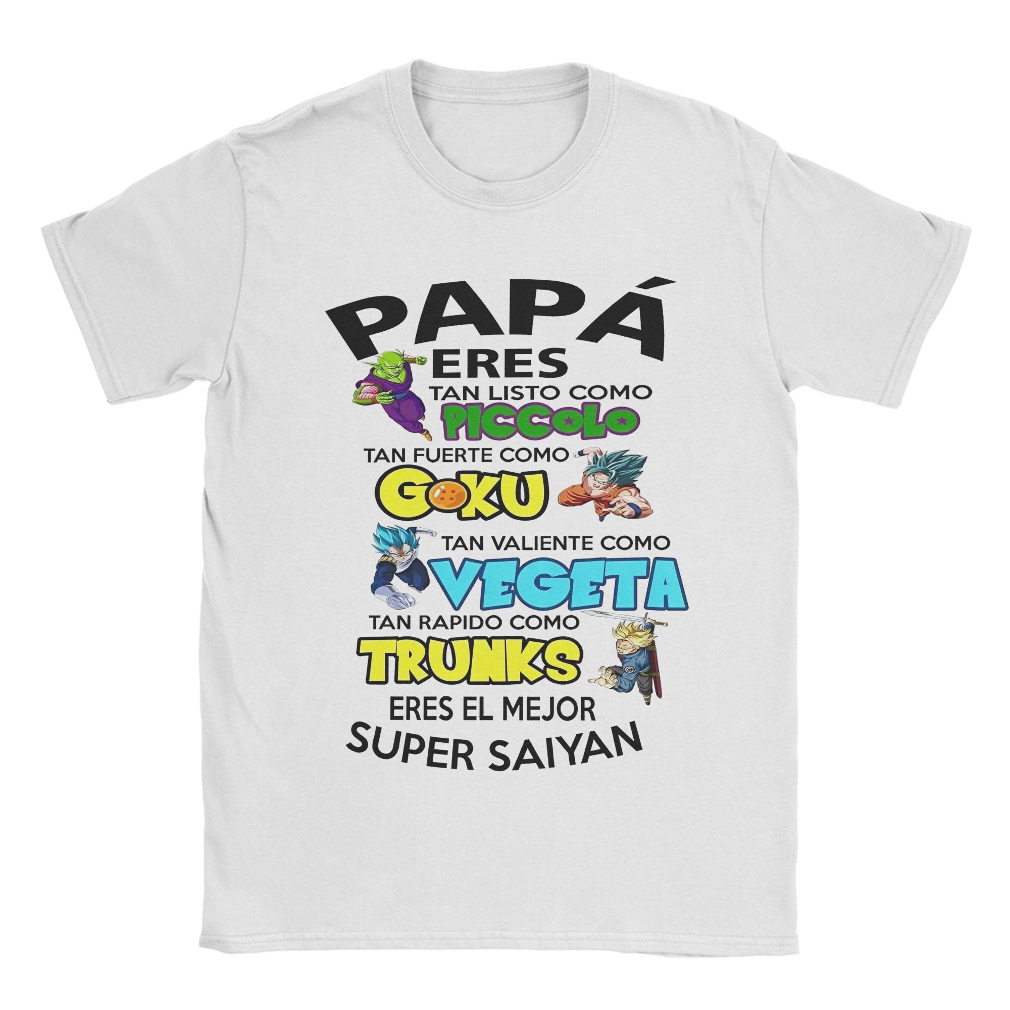 GUOYAN TOP Dragon Ball Vaderdag T-shirts Super Saiyan Papa Humor Puur Katoen T-shirt Ronde Hals Korte Mouw T-shirts Kleding Tops XL