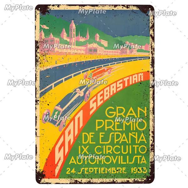 24-Stunden-Metallschild, Vintage-Plakette, Blechschild, Wanddekoration für Bar, Kneipe, Metallhandwerk, Retro-Rennwagen-Poster