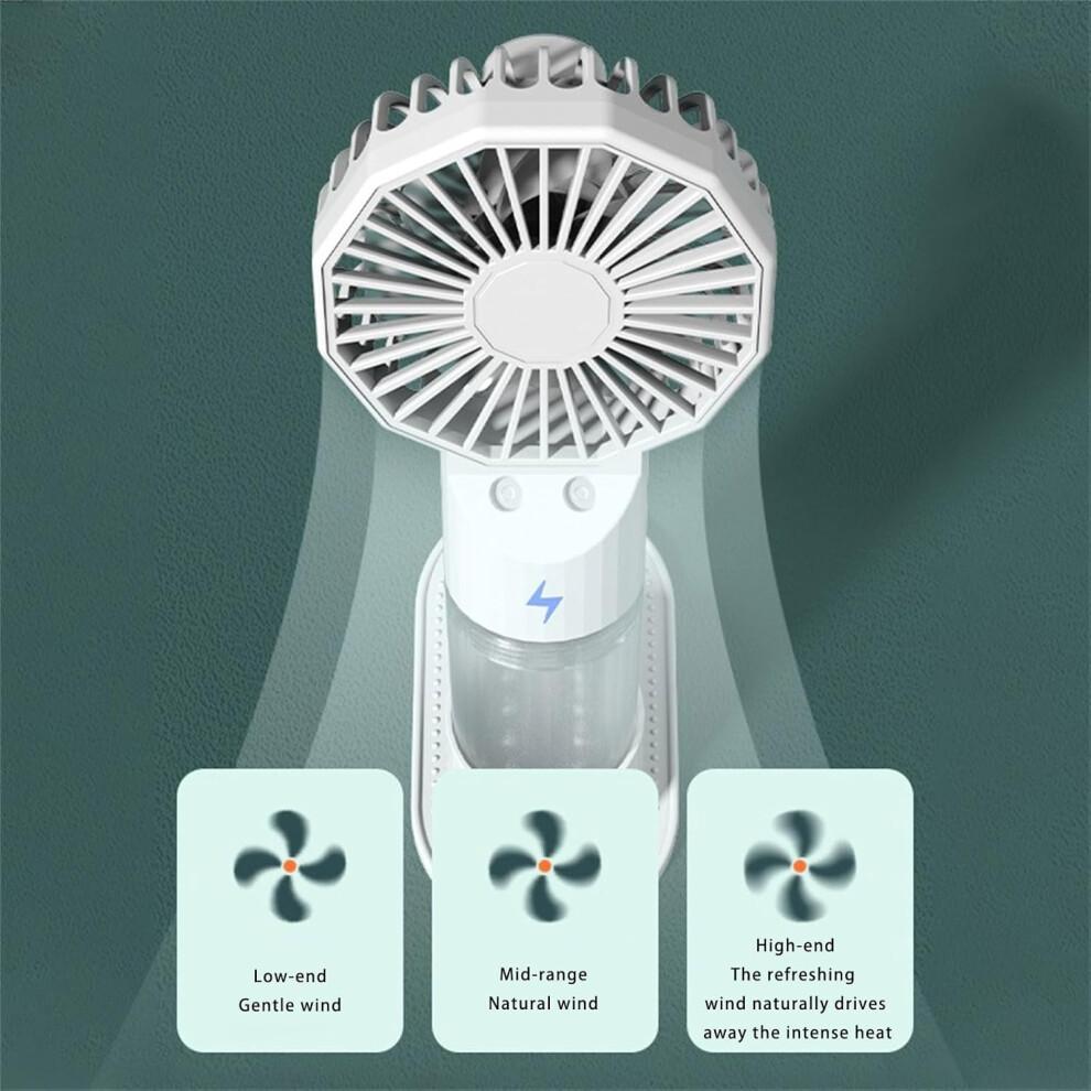 Multifuntional Handheld Fan 1200mAh Quiet Powerful Portable Cooling ABS Texture White For Travel Office Outdoor