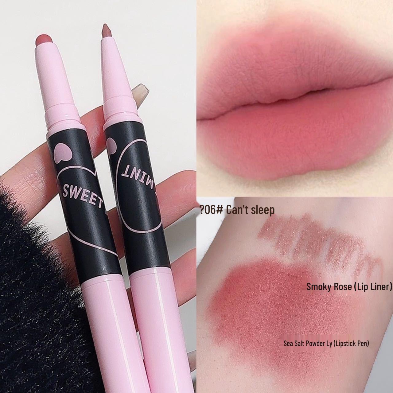 SWEETMINT Матовая помада и карандаш для губ с двумя концами Два в одном 1.1g