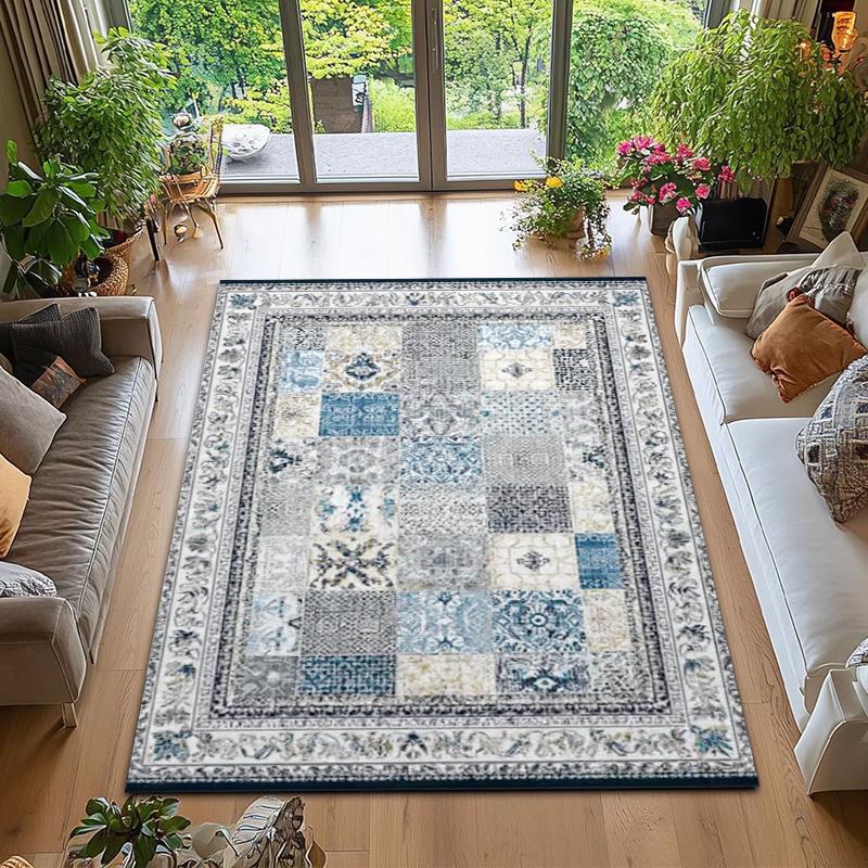 RAKKS Soft Vintage Moroccan Style Area Rug Non-Slip Indoor Outdoor Carpet for Living Room Bedroom Beside Sofa Home Decor