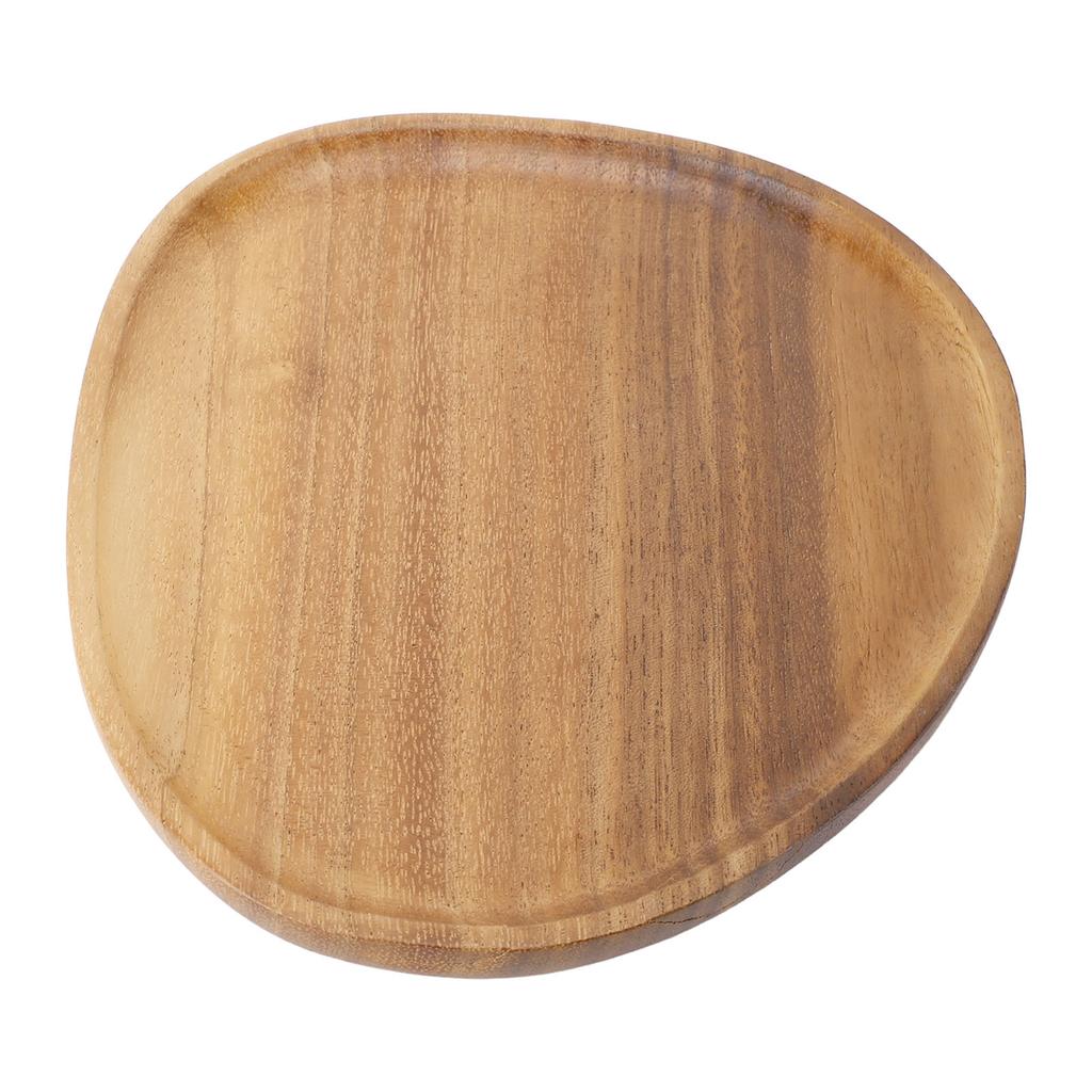 Dinner Plate Walnut Wood Japanese Style Unique Reusable Serving Food Plate for Dessert Snack Fruit