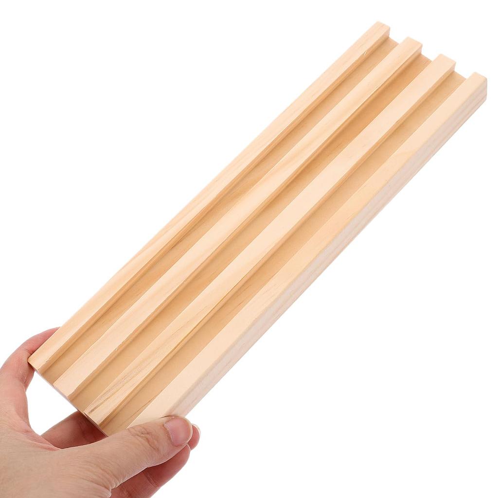 NOLITOY Domino Rack, Set of 4, Wooden Domino Stand Holder, for Dominoes, Mahjong Tiles, Playing Cards, Games, Organization, Display, 25cm
