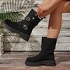 Women Ankle Boots Retro British Style Mid-Calf Boots Two-Way Wear Thick Bottom Belt Buckle Knight Boots Spring Autumn New Shoes