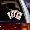 Poker Spades A Pattern Motorcycle Decals, Motocross Fuel Tank Cafe Racer Body Car Windows Funny Decoration Playing Card Stickers