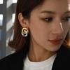 Yori Stainless Steel Double Circle Link Geometric Stud Earrings 18K PVD Plated Popular Jewelry Wholesales Accessories