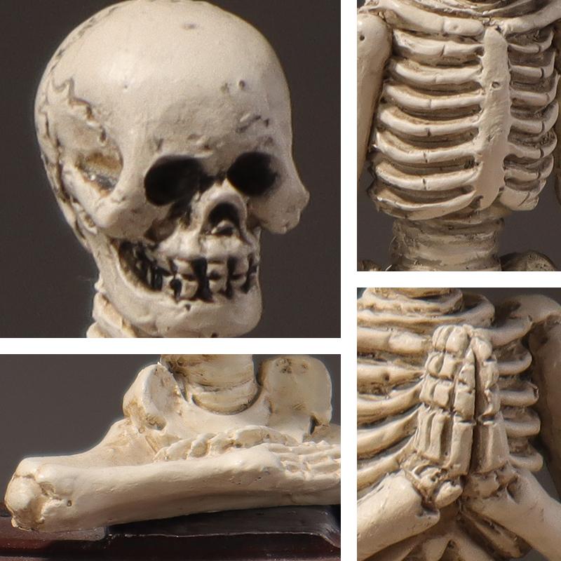 Halloween Skull Trio Decorative Resin Festival Sculpture for Creating Holiday Atmosphere in Home, Bedroom, and Living Room