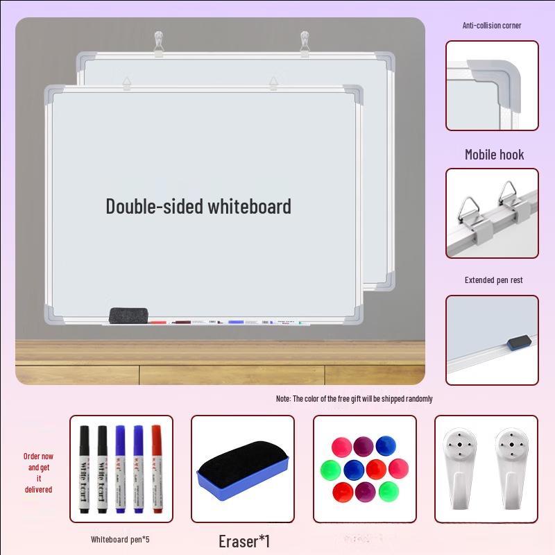Wall-Mounted Double-Sided Magnetic Whiteboard