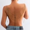 Layered Tassels Metal Body Chain Multi-layer Necklace Women Body Jewelry Bikini Chest Chain  Women