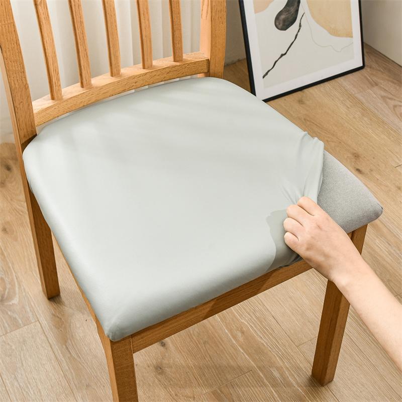 

1/2pcs Solid Color Chair Seat Covers Waterproof Dining room Chair Cover Removable Upholstered Chair Seat Slipcover Home Kitchen 1PC Chair Cover