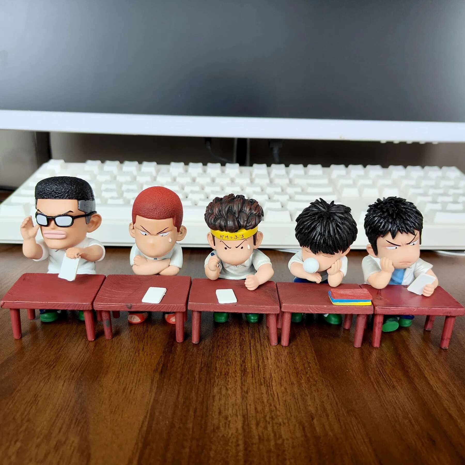 5 Per Set Slam Dunk Exam Handheld Action Figure PVC Model Desktop Ornaments Car Models Boxed Figures for Children Gift