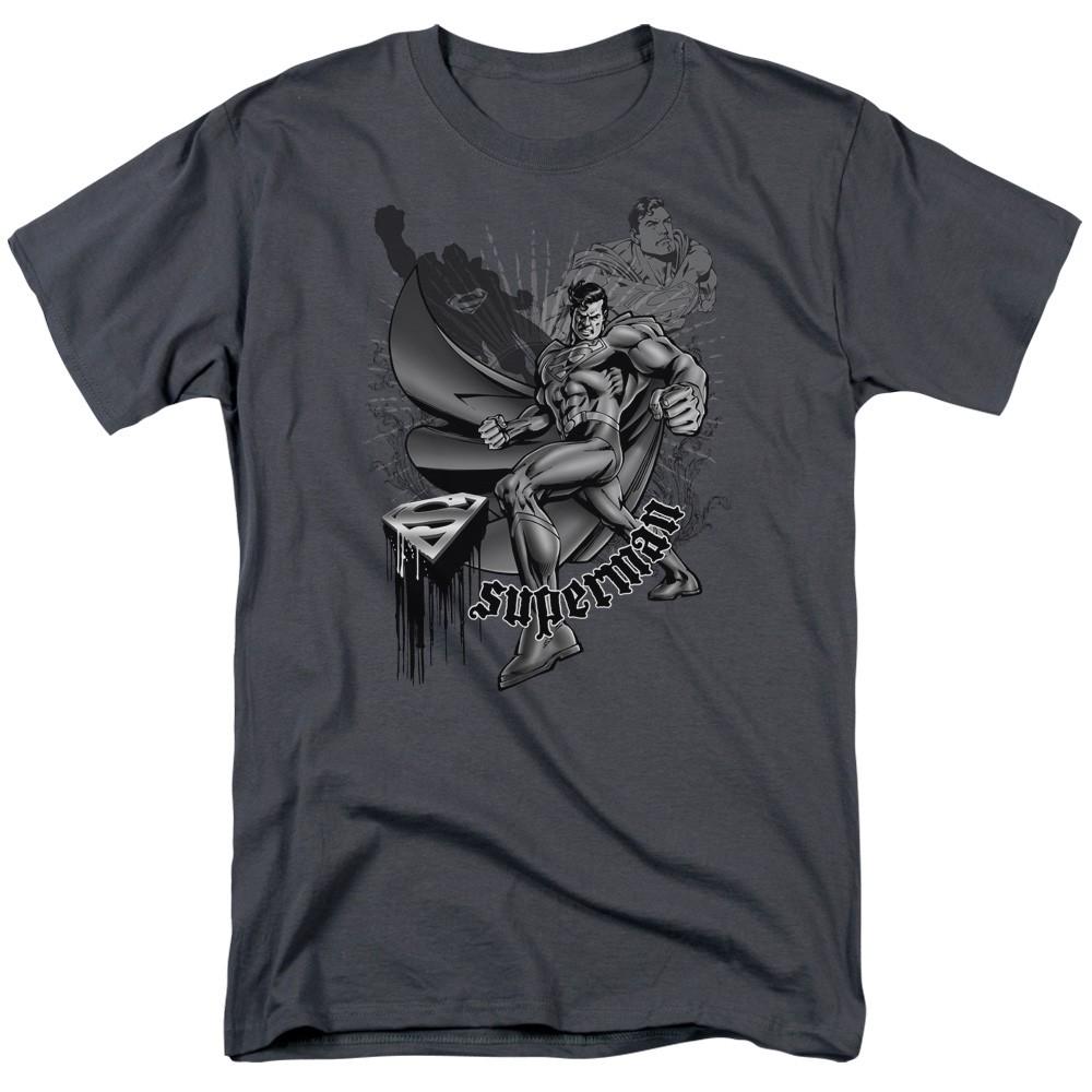 DC Comics - Superman - Fight And Flight - Adult Unisex T-Shirt - Gray S