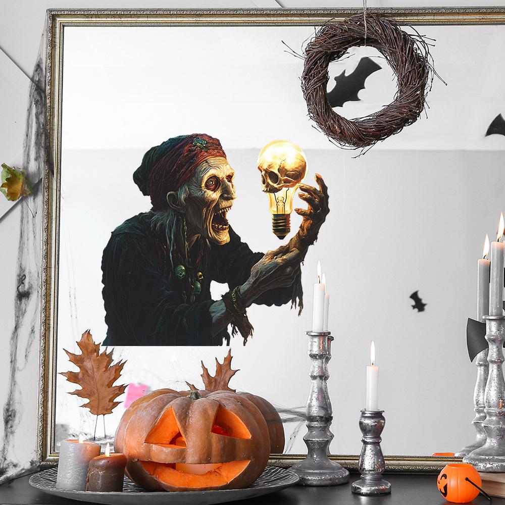 Halloween Horreur Zombie Balcon Vitrine en Verre Décoration de Fête à la Maison Autocollants de Fenêtre Statiques Vente en Gros