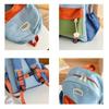 1pcs Solid Color Spliced Children's  School Bags Cute Kindergarten Backpack Boys Girls Outdoor Travel Lightweight Backpacks Adjustable Straps