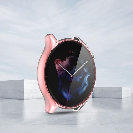 Watch Case Anti-fall Electroplating TPU Smart Watch Full Screen Protector Cover for Amazfit GTR 3/GTR 3 Pro