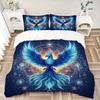 3pcs Blue Phoenix Rising Bedding Set - Includes Quilt Cover and Pillowcases, Suitable for All Seasons, Machine Washable - Ideal Gift for Fam