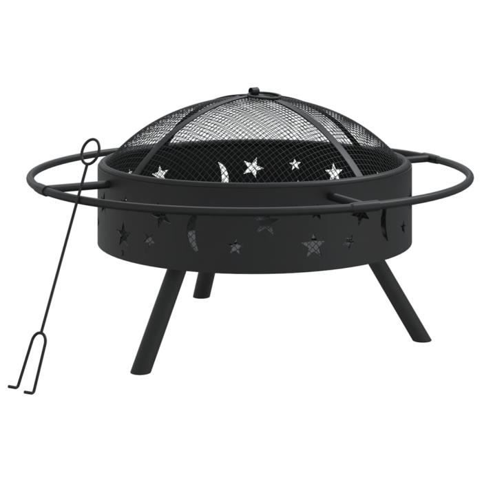 VidaXL Foyer avec tisonnier 70 cm XXL acier 360064