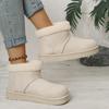 Fashion Faux Suede Flat Snow Boots for Women Plus Size Thick Sole Chunky Platform Ankle Boots Winter Warm Comfort Non Slip Cotton Boots