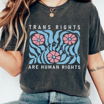 Retro Comfort T-shirt, Protect Trans Folks Shirt, Colorful Matisse Sweatshirt, Inspired Floral Transgender Gift, Gender Queer Pride Tee