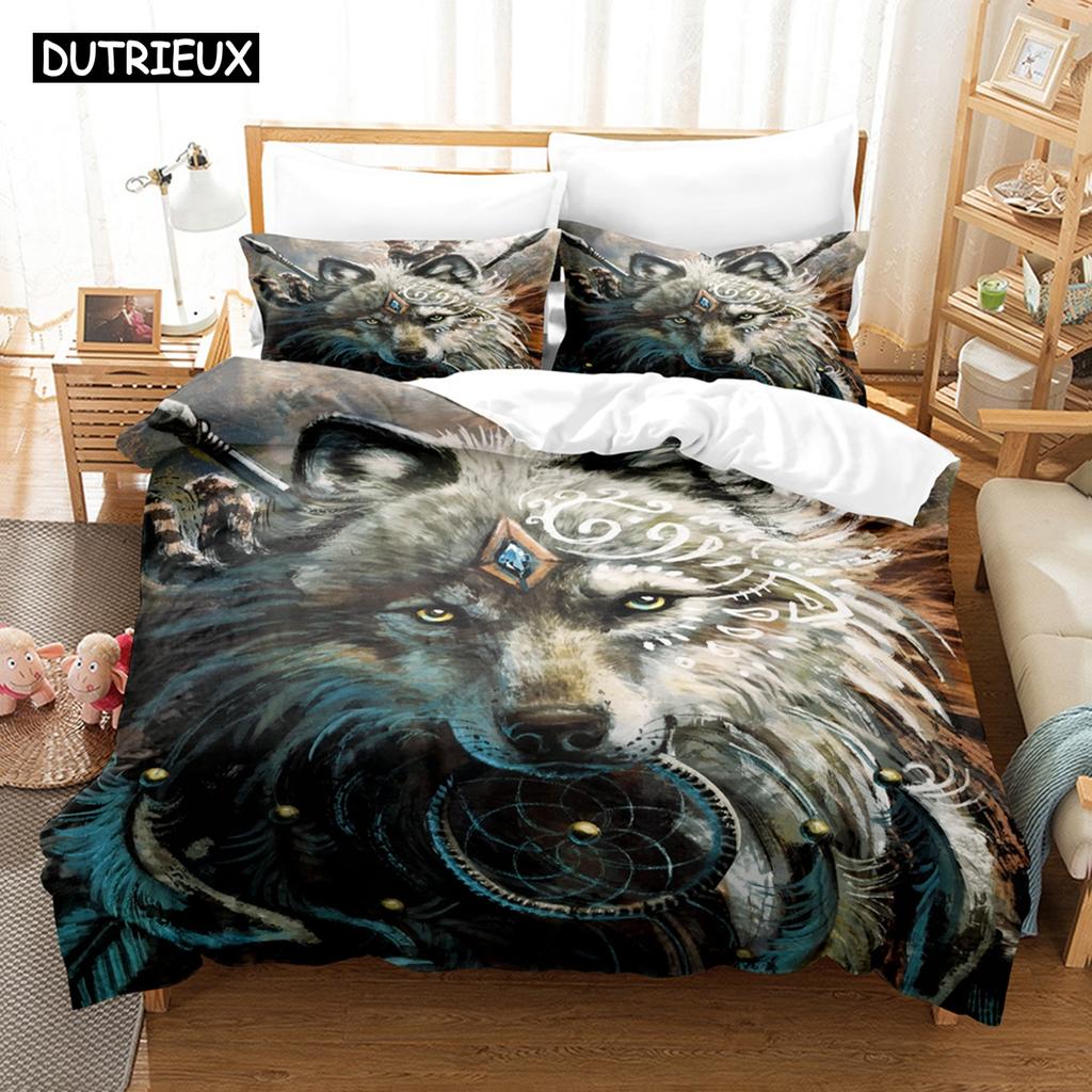 Wolf Cute Animal Bedding Set 3d Printing Kids Adult Luxury Gift Duvet Cover Comfortable Home Textiles Single Full King Size
