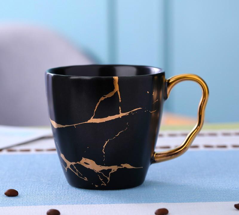 

Nordic light роскошная золотая мраморная чашка кофейная матовая керамическая чашка кружки кофейные чашки черно-белая чашка 380ml верблюд