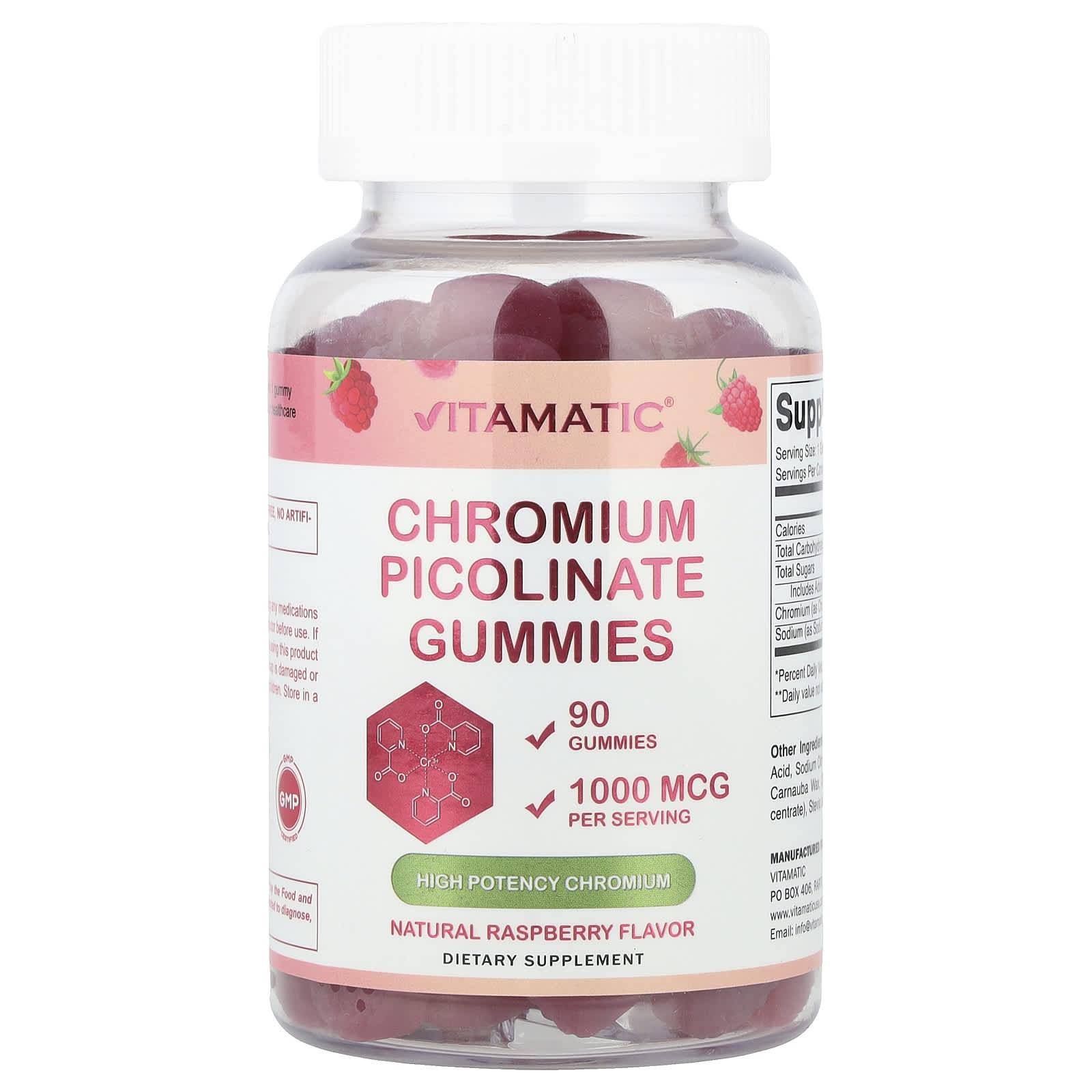 

Chromium Picolinate Gummies, Raspberry, 90 Gummies