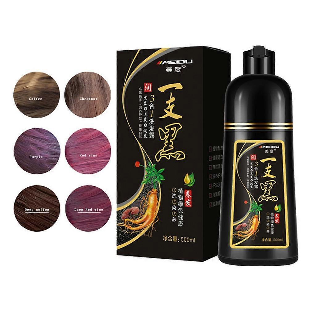Hair Nourishing Shampoo for White Gray Hair Coverage Easy to Use 500ml
