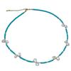 New chinoiserieretro natural turquoise necklace freshwater pearl xiaomi beads beaded clavicle chain